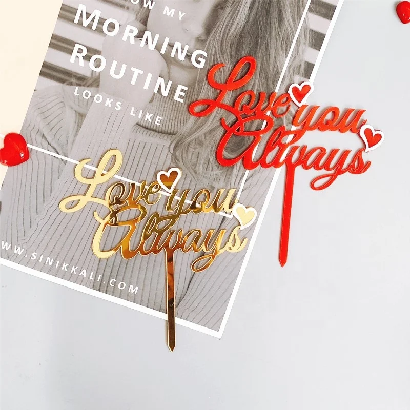 
Love You Always Happy Anniversary cake topper Wedding Decoration Cake Topper 