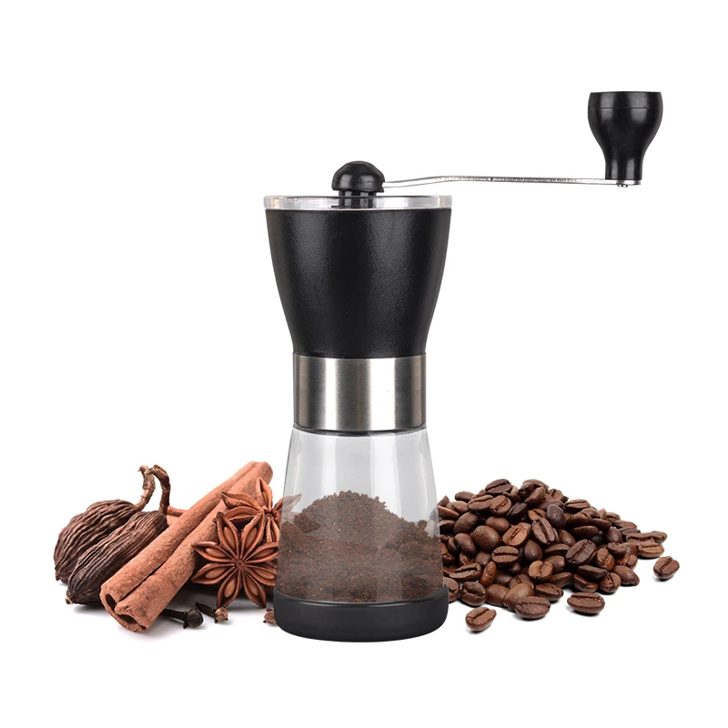 Portable Adjustable Manual Coffee Bean Mill With Ceramic Burs Stainless Steel Coffee Grinder