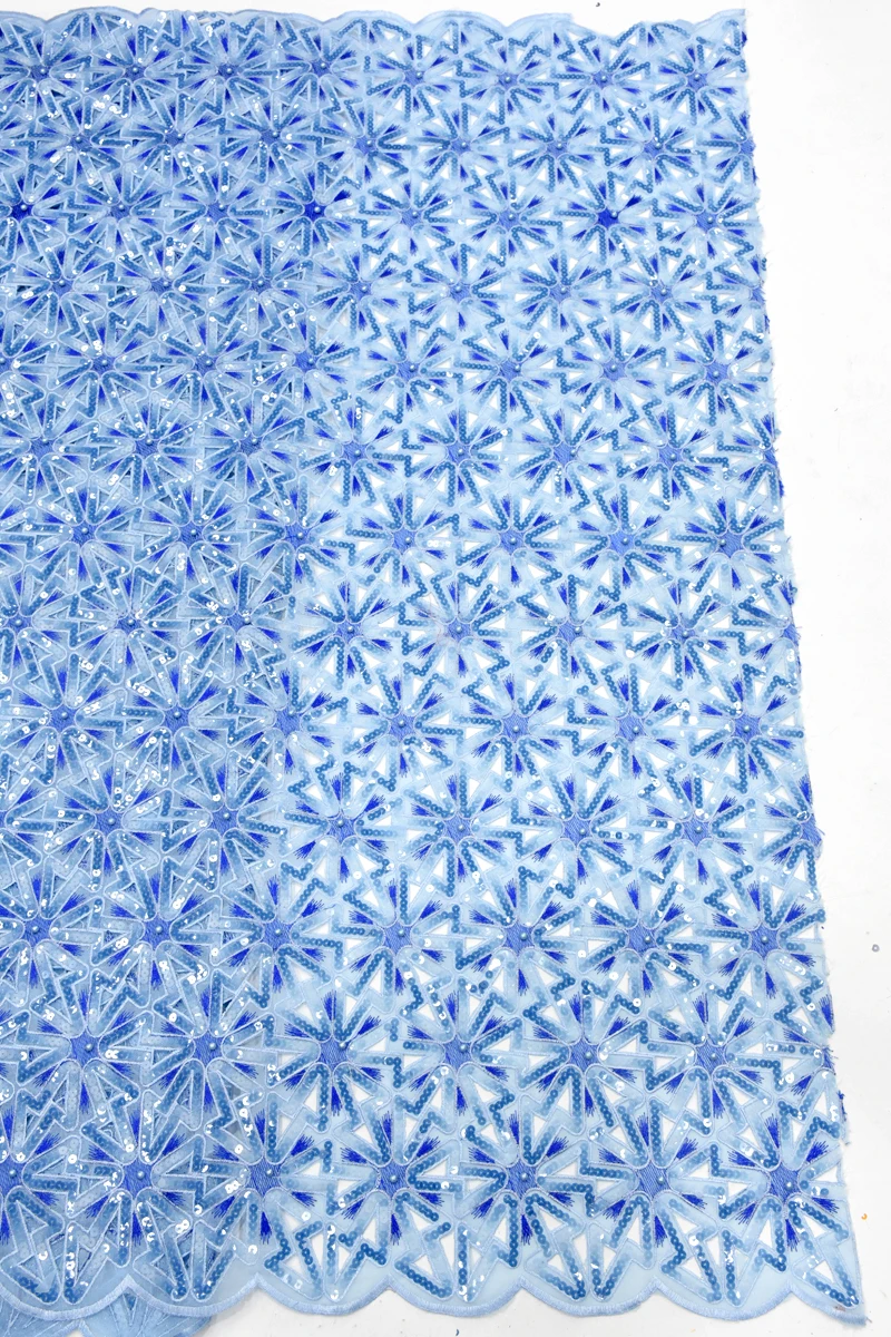 Handcut Full Sequins Nigeria Wedding Party Dress Fabric