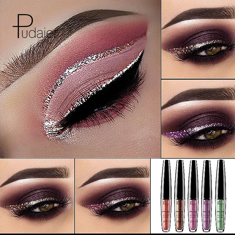 Long Lasting 16 Colors Eyeliner Private Label Glitter Highlighter Eye Makeup Waterproof Liquid Eyeliner Cosmetics