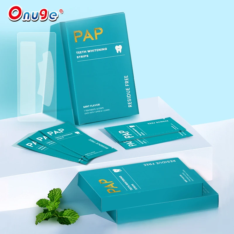 15 min Mild but Effective teeth whitening strips wipes OEM packaging 2025 oem new pap Residue Free tooth whitening strip
