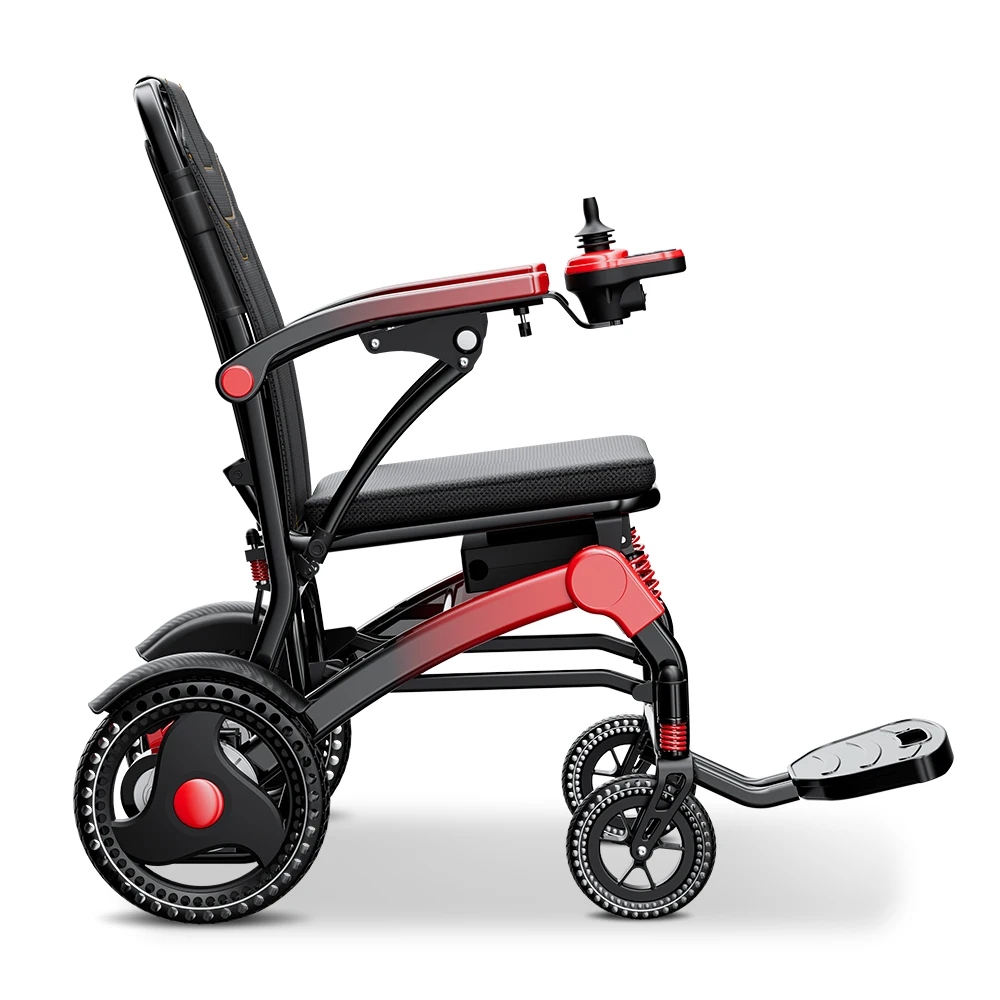 2024 Hot Selling Ultra-Light Aluminum Alloy Electric Wheelchair Elderly Disabled Travel Portable Foldable Wheelchair Electric