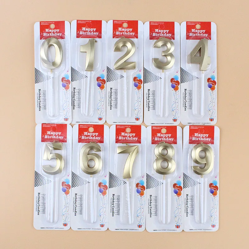 Amazing Handmade Wax Golden Pink Matte Blister Packed Numeral Digital Candles