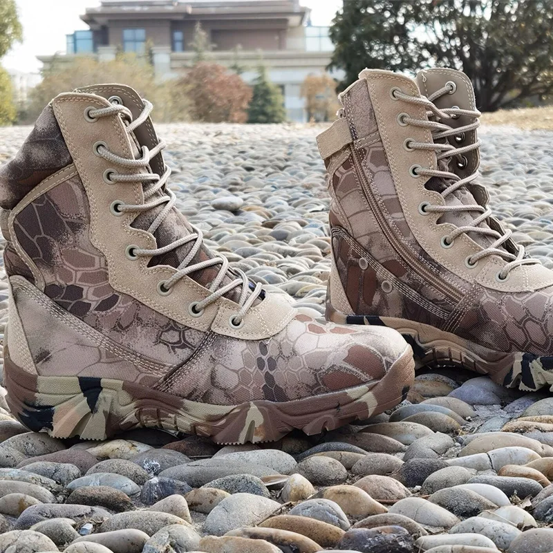 Outdoor Breathable Hiking Snow Tactical Shoes Camouflage Army Combat Boots