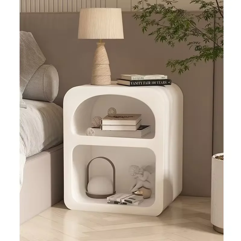 2024 Wholesale OAK Modern Nordic White Bedside Table Minimalist MDF Style Wood Nightstand Cabinet for Bedroom