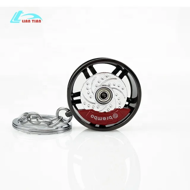  Creative car tire keychain fans modified with brake pad wheel key