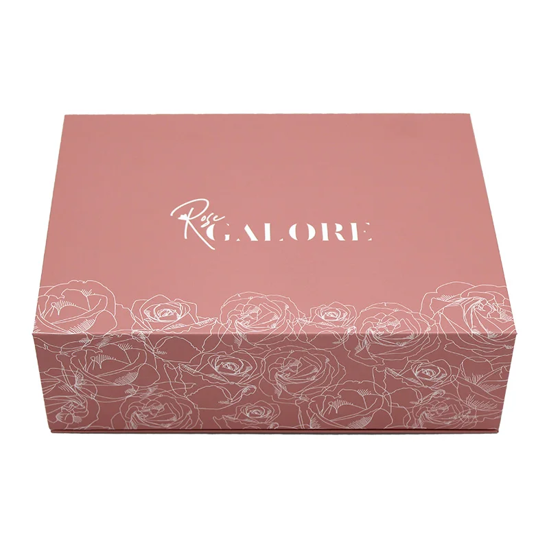 custom printed magnetic cardboard flap closure cosmetic gift packaging box factory