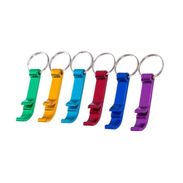 Customized Mini Portable Metal Bar Tools Bottle Opener Aluminum Key Ring Keychain Beer Bottle Opener