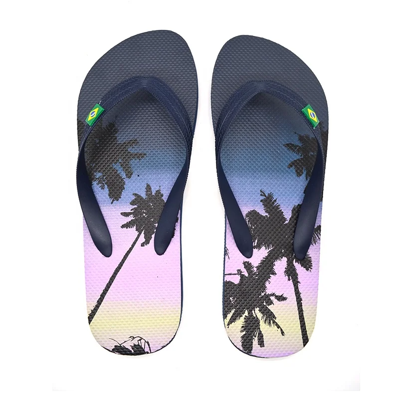 Горячая Распродажа Классические светящиеся мужские тапочки sunrise с принтом пальмы китайские шлепанцы