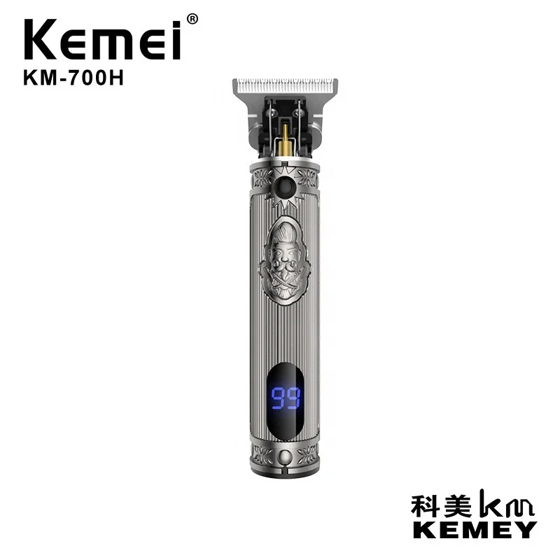  Kemei-700H USB аккумуляторная электрическая машинка для стрижки волос с ЖК-дисплеем Профессиональный Мощный Парикмахерская Мужская