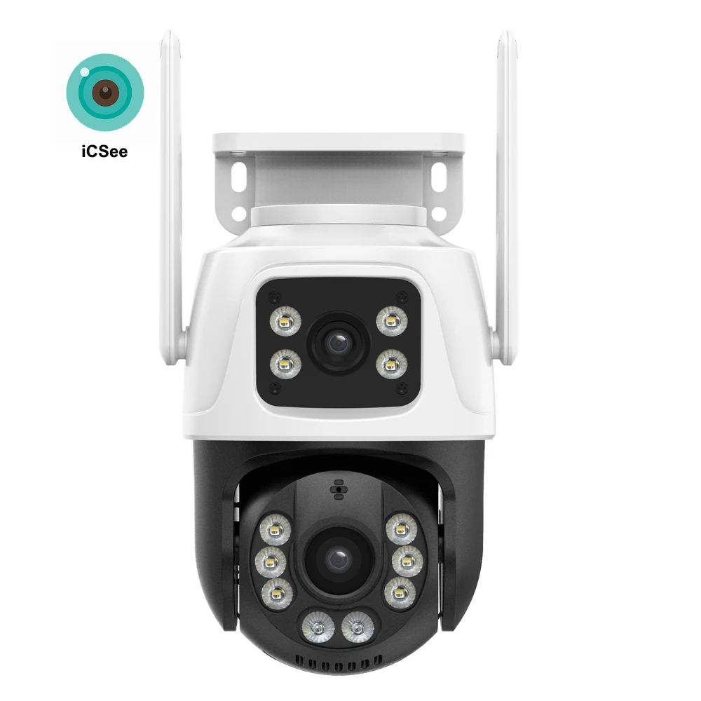 ICsee 6MP Dual Lens Wireless PTZ CCTV Camera Wifi 6MP IP66 Tracking 4K ICsee Dual Lens WiFi Network Camera