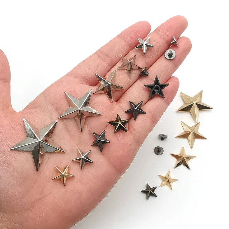 Wholesale Star Shape Rivet For Hat Garment Leather Craft Screw Back Rivets Alloy Star Screw Rivets