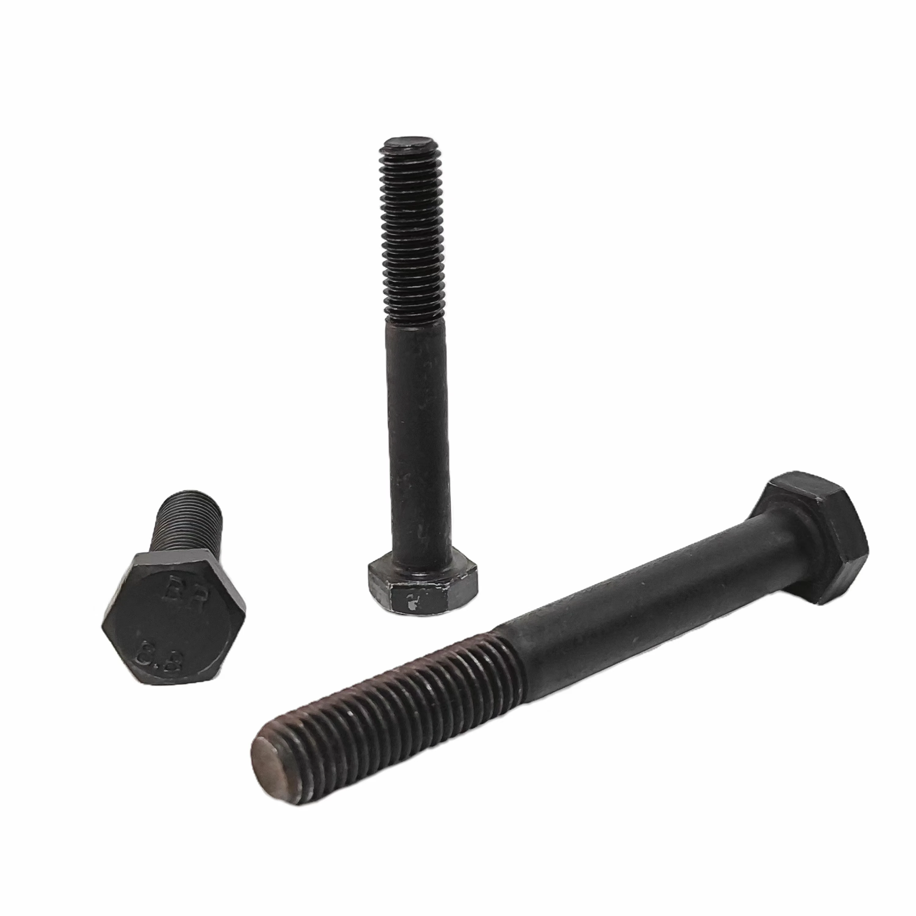 Black Hex Screw Bolt Din933 Tuerca Y Perno Fasteners Hexagon Bolts 8.8 Hex Head Bolt Price Industry 8 Strength Plain DIN CN;HEB