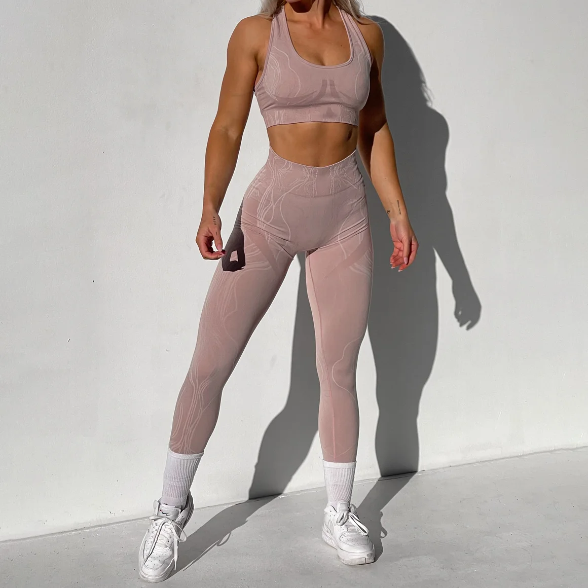 Женские ребристые Леггинсы для йоги