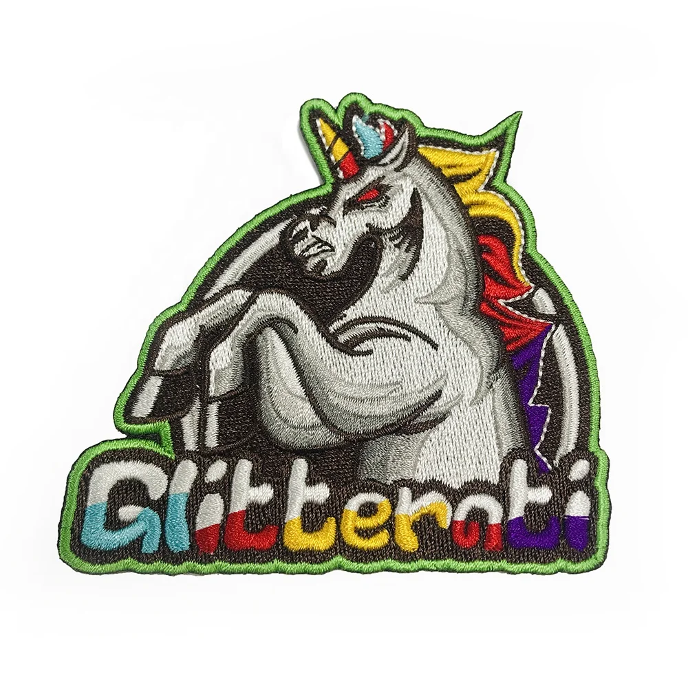 Custom embroidered brand logo applique embroidery patches for garment