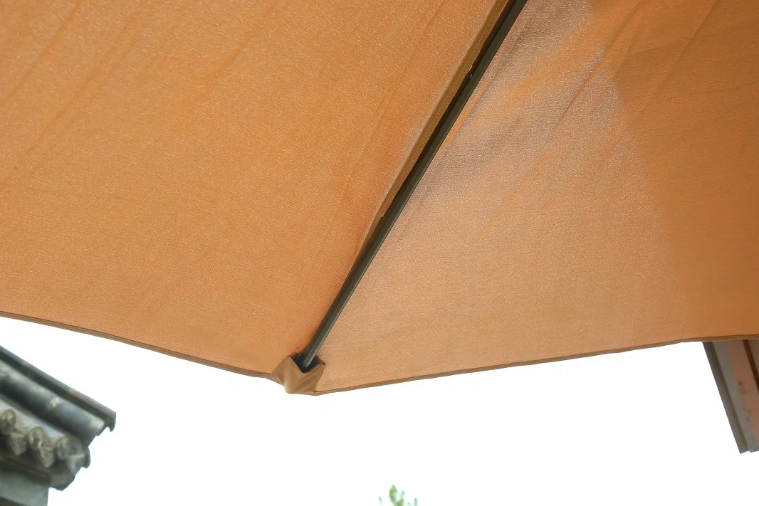 Wall Patio Uv Proteccion Led Solar Umbrella Windproof Half Round Commercial Cafe Restaurant Outdoor Furniture Modern