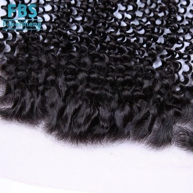 
FBS 2020 Transparent HD Lace Closure Virgin Brazilian Cuticle Aligned Human Hair With Baby Hair deep curly 