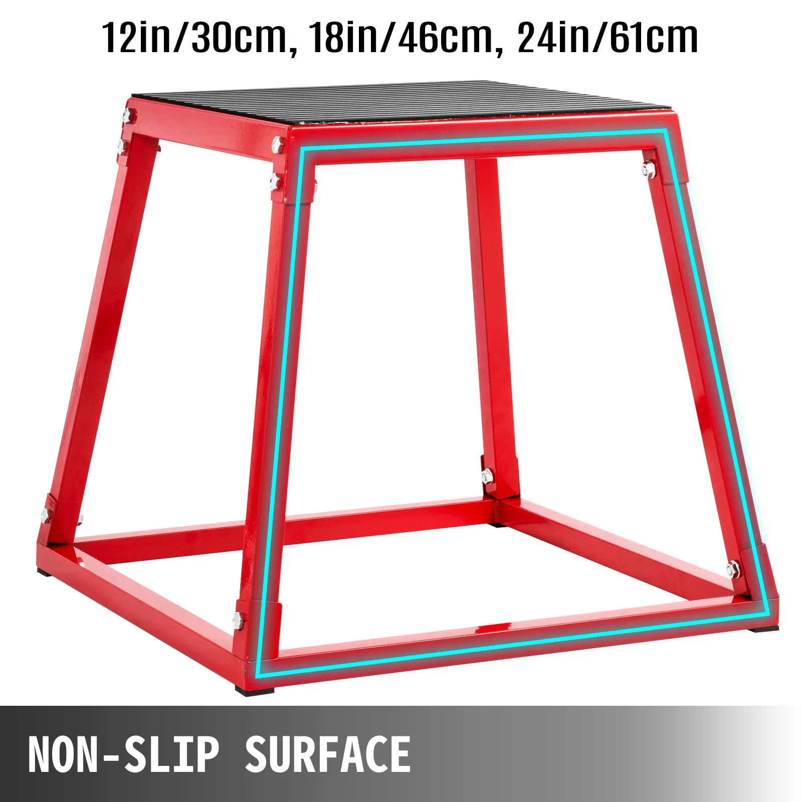 Fitness Exercise Plyometric Platform Box - 12/18/24 Inch Jump Box Step for Plyometric Training