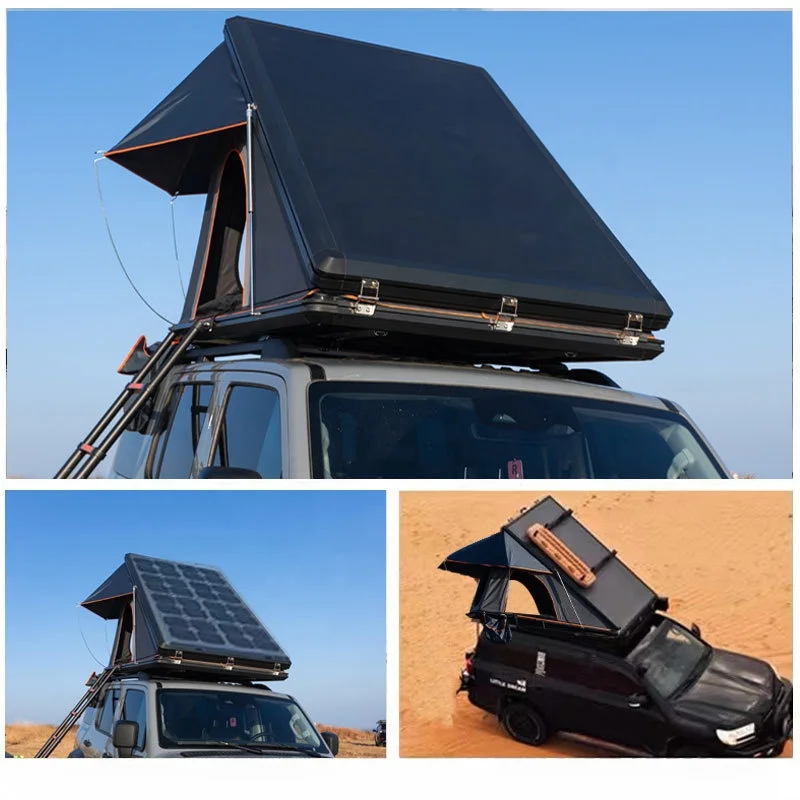 Hard shell clamshell roof top tent lightweight dach zelt hinged roof design roof top tent aluminum