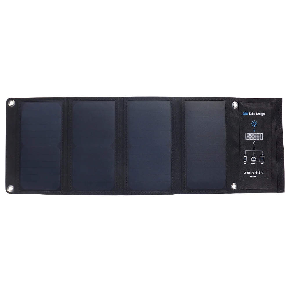 28W Solar Power Panel for Camping Hiking Portable Solar Panel Charger Portable Panello Solare Charger For Power Bank