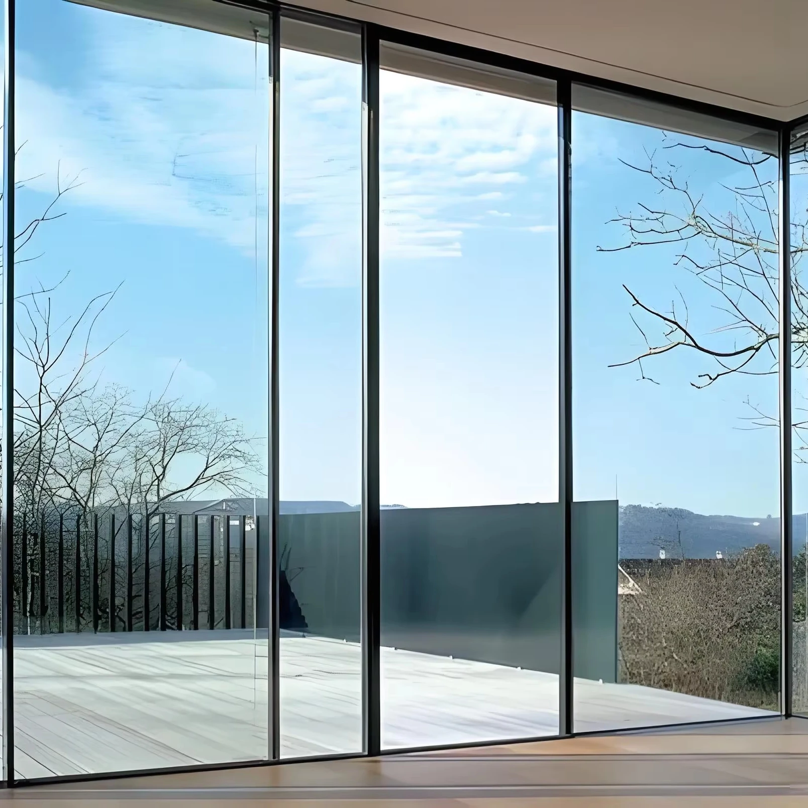 Extrusion Profiles Aluminum Windproof Soundproof Thermal-Shield Sliding Folding Glass French Picture Window Bay Windows Doors