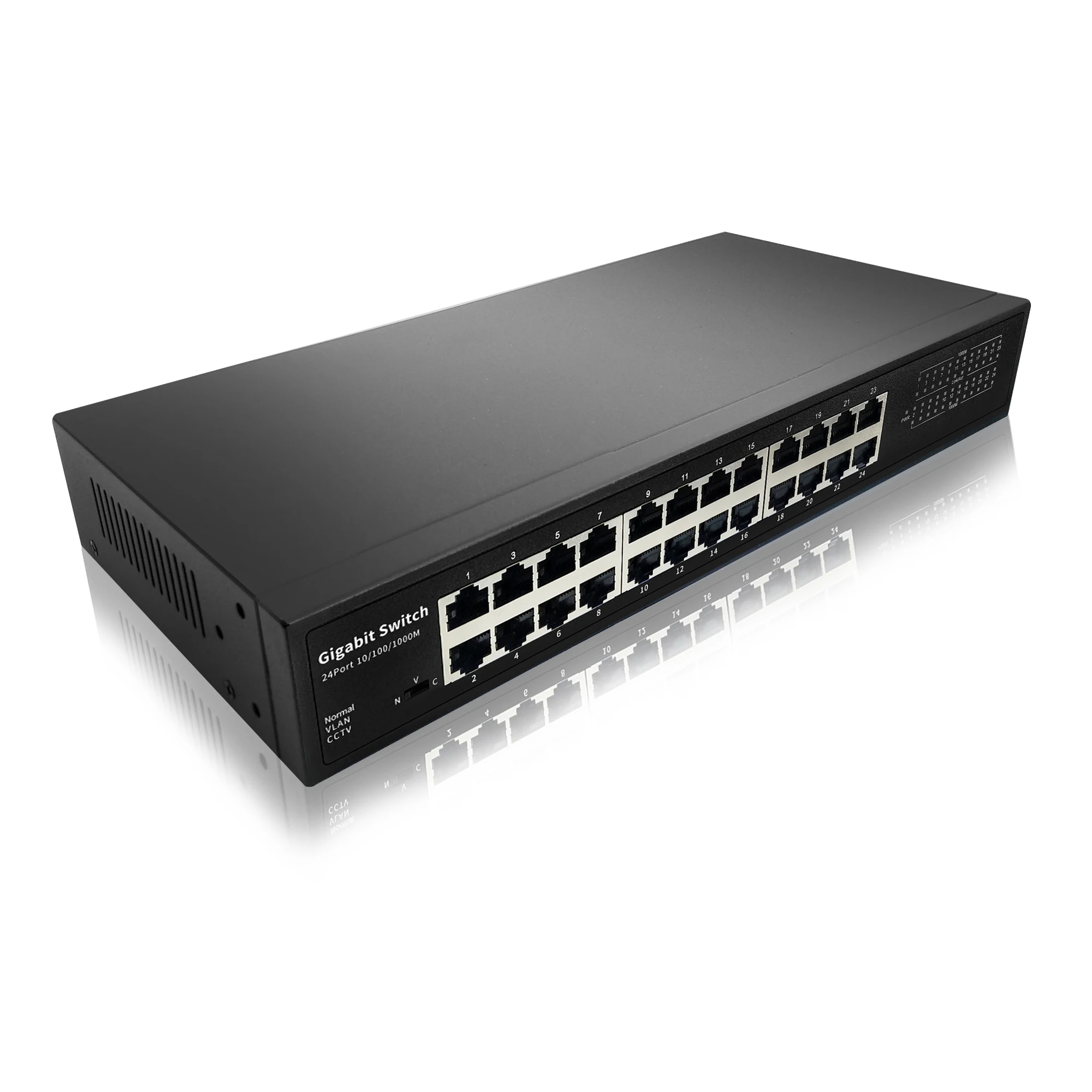  48 в 10/100/1000 Мбит/с Vlan коммутатор со стандартизированным портом RJ45 IEEE 802 3 af/at 24 портовый ethernet gigabit для POE