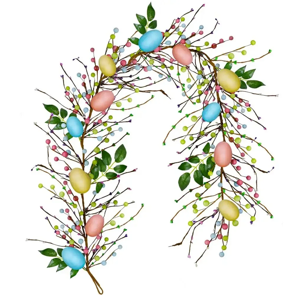 Supply Party Decorations Colorful Egg Shaped Easter Tree Spring Egg Long Strings Hanging Easter Decorations