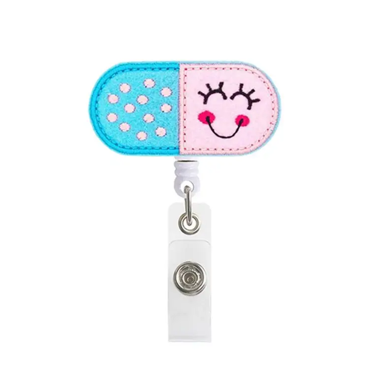 65cm Felt Nurse Badge Reel Retractable Brain Badge Reel ID Card Holder