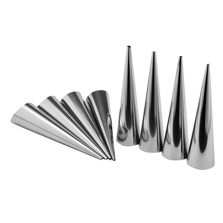 Stainless steel conical tube cone bread baking mould kitchen cream metal cones for baking