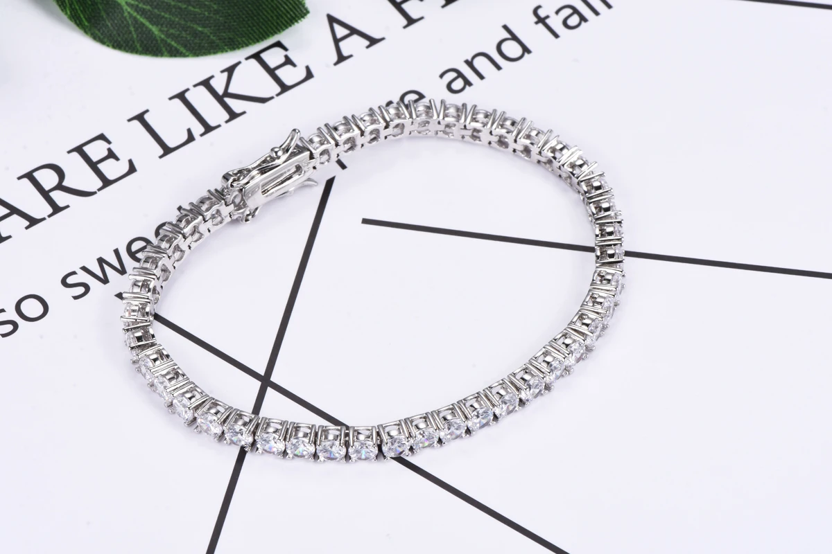 925 Silver Jewellery Bracelet  CZ Stone Silver Plated Tennis Chain Wholesale Trending Tennis Bracelet