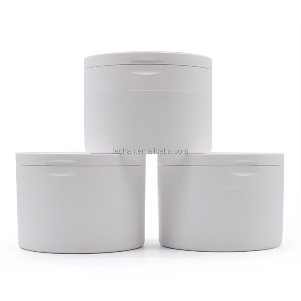 Empty Double Wall Cosmetic Jar 100ml 150g White Plastic Pot with Lid for Creams and Lotions
