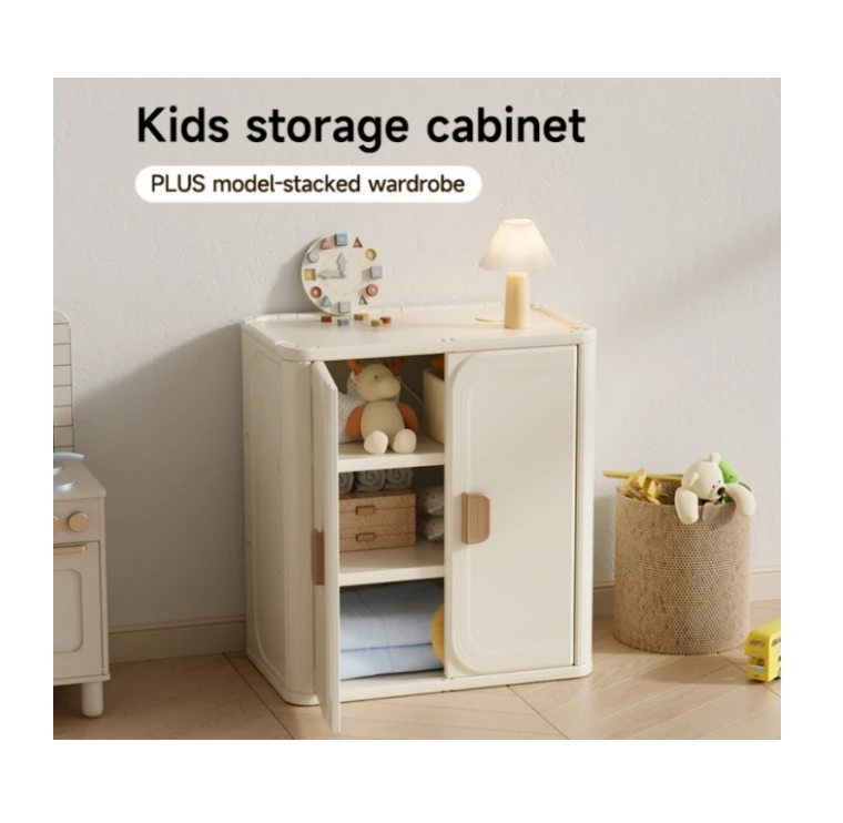 plastic wardrobe storage cabinet for kids cupboard Children Furniture  shelf