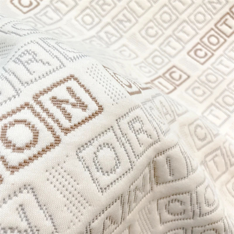 Anti-pilling Eco-friendly Knit Organic Cotton Mattress Fabric mattress cover organic Jacquard Mattress Fabric
