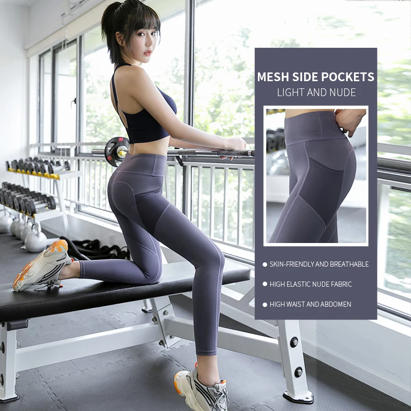 customized sexy butt lifting yoga pants with pocket plus size womens leggings