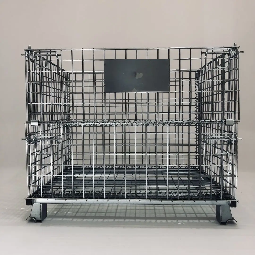Foldable Stacking industrial wire box metal storage cage