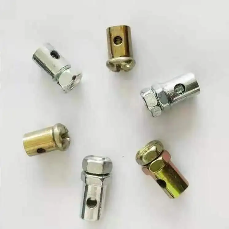 Metal end fittings for steel wire rope and auto control cable components