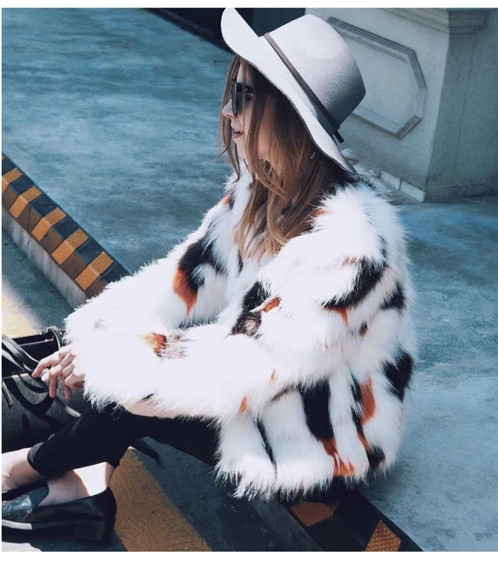 Hot Sale High Quality Casual Women Fashion Faux Fox Fur Coat Custom Multicolor Faux Fur Jacket Factory Price