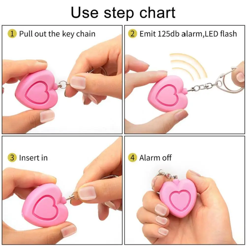 130db anti attack personal safety alarm self defense keychain for kids Lady elderly Self Defense Protection