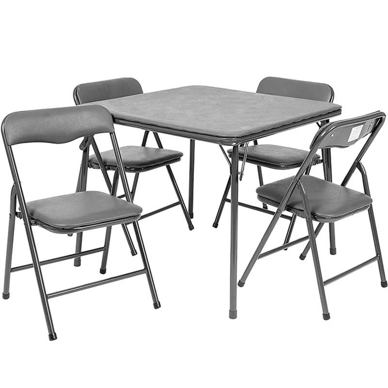 Table Chairs Set Card Table Folding Table 4 Sturdy Chairs Portable Dining Room 5 Piece Set