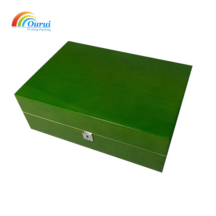 Luxury Piano Print Green Watch Storage Box 10 Slots Watch Packaging Box With Logo For  Brand Watch