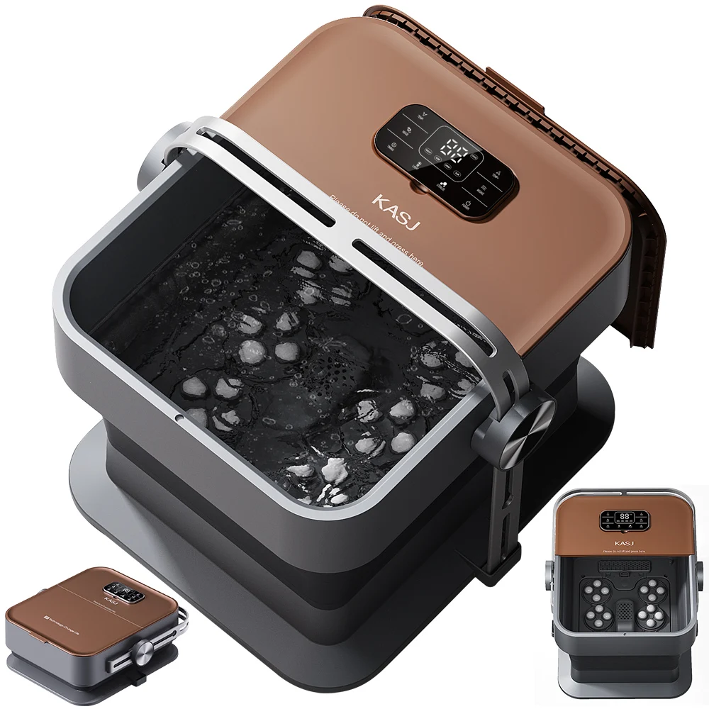 Portable Foot Spa Bath Tub Bucket Smart Electric Massage Collapsible Bubble Heating Shiatsu Pedicure Machine Foot Spa