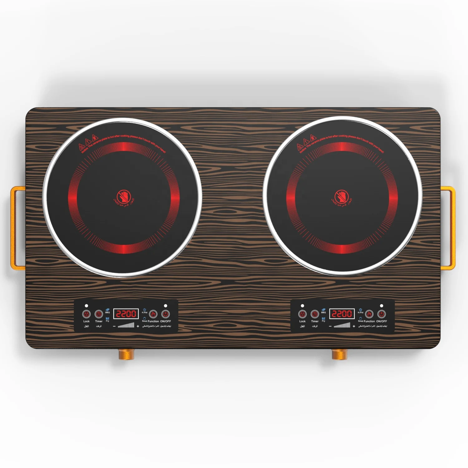 VBGKElectric Stove With Knob Infrared Electric Stove Electric Stove Top Ceramic With Golden Shell