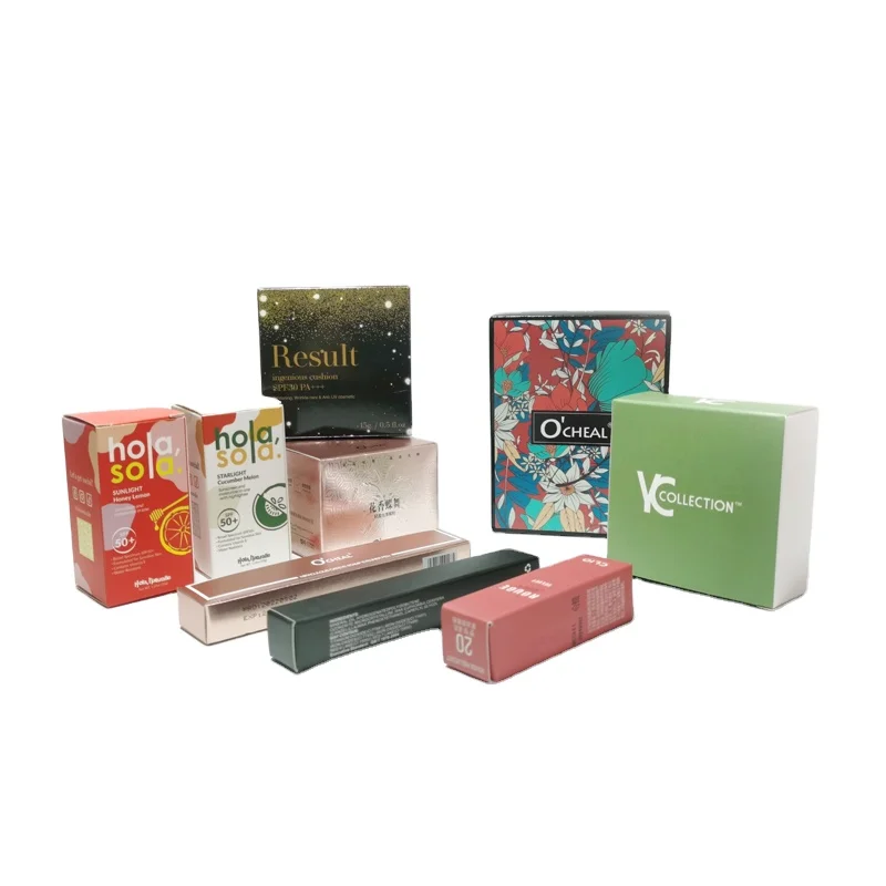Custom cosmetic box Custom Logo Lipstick Paper cartons Glitter Holographic Balm Tube Kit Cosmetic Lip Gloss Boxes Packaging