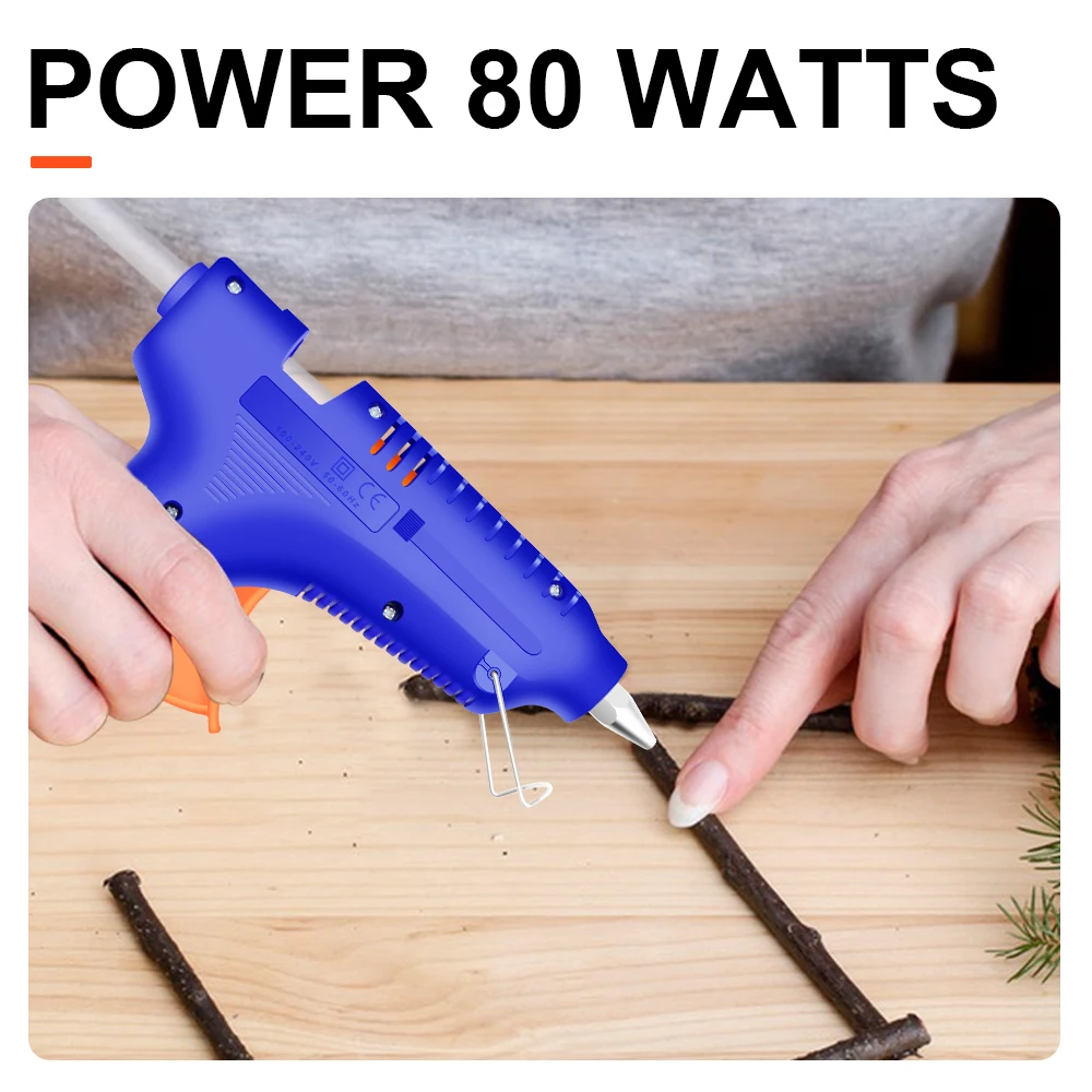 Fast Preheating Hot Melt High Temp Power 80 Watts Hot Melt Glue Gun for DIY,Home Repairing,Arts and Crafts