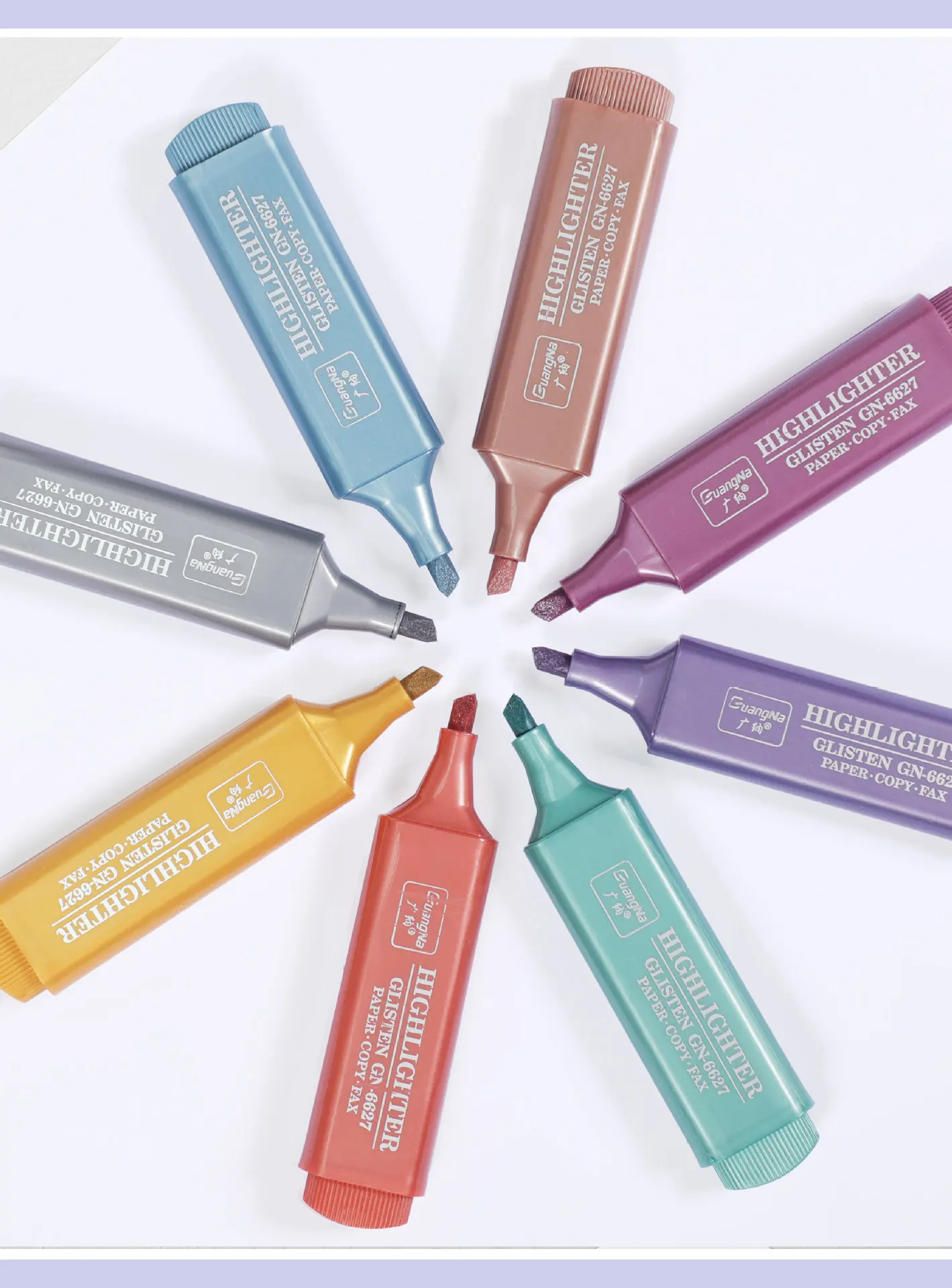 New Arrivals Cute 8-color Highlighter Pen Glitter Pens Mini Marker Student Stationery School Supplies