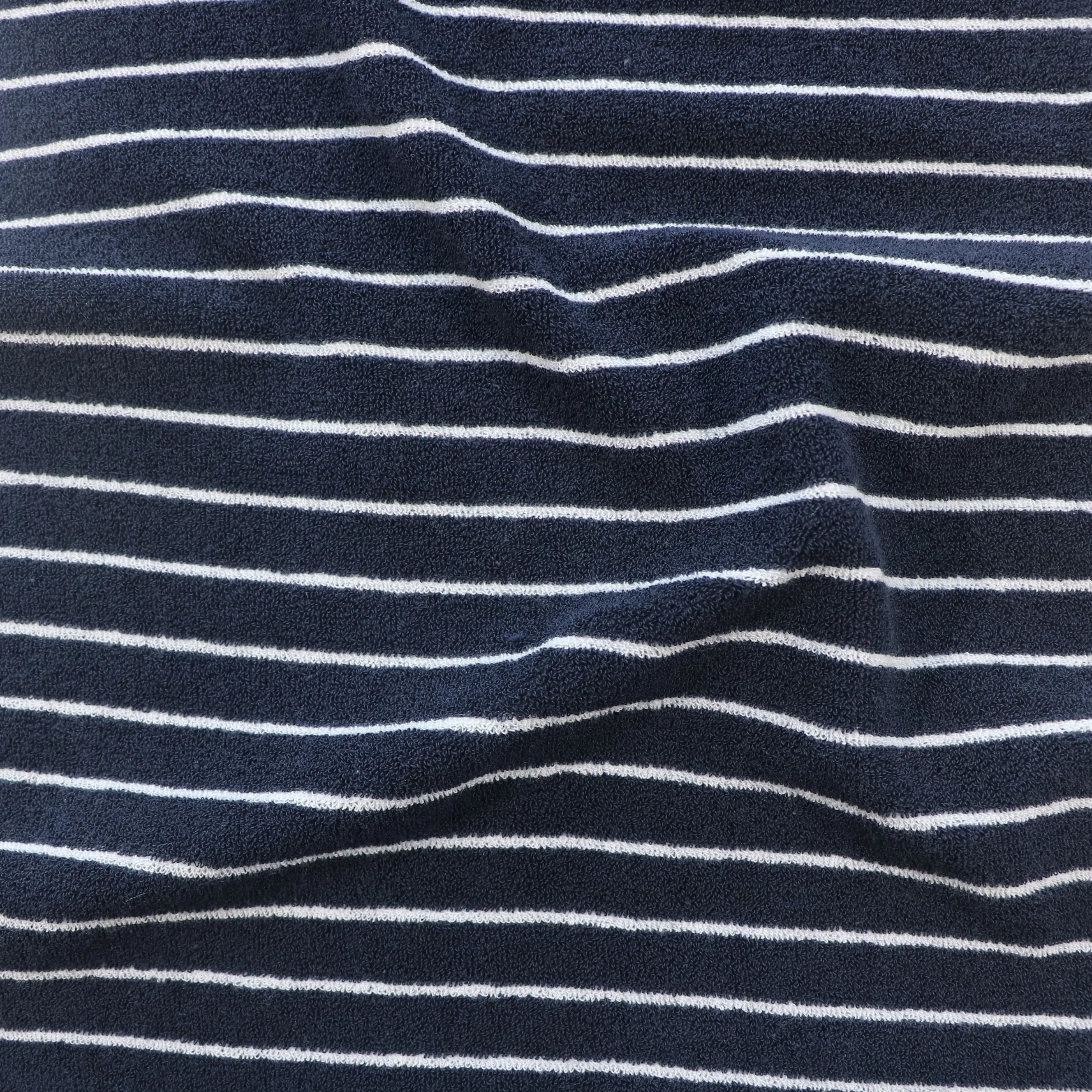 Customized Color Stripe Pattern Cotton55 Poly45 One Side Brush Weft Knitted Ant Fleece Fabric for Coat Home Textile