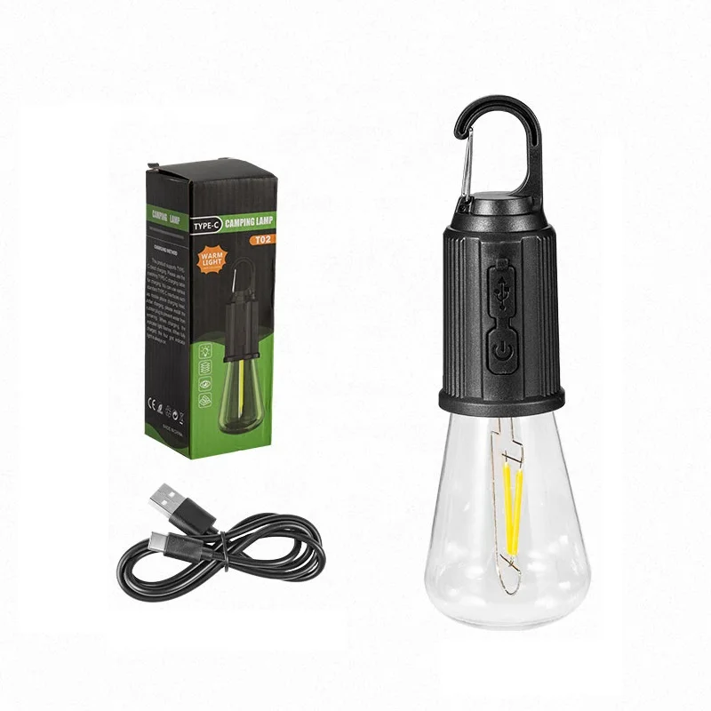 Factory Wholesale Camping Lantern With 3 Lighting Modes Hanging Tent Light Bulbs Clip Hook For