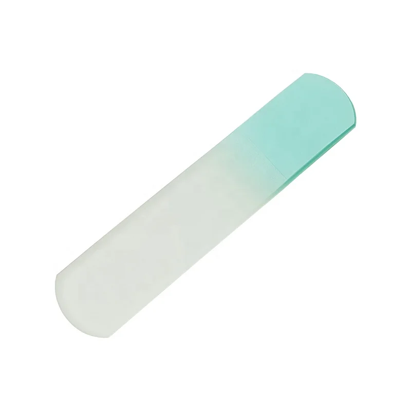 Premium 12cm Etched Glass Nail File 16cm Durable Glass Foot File with Velvet Sleeve
