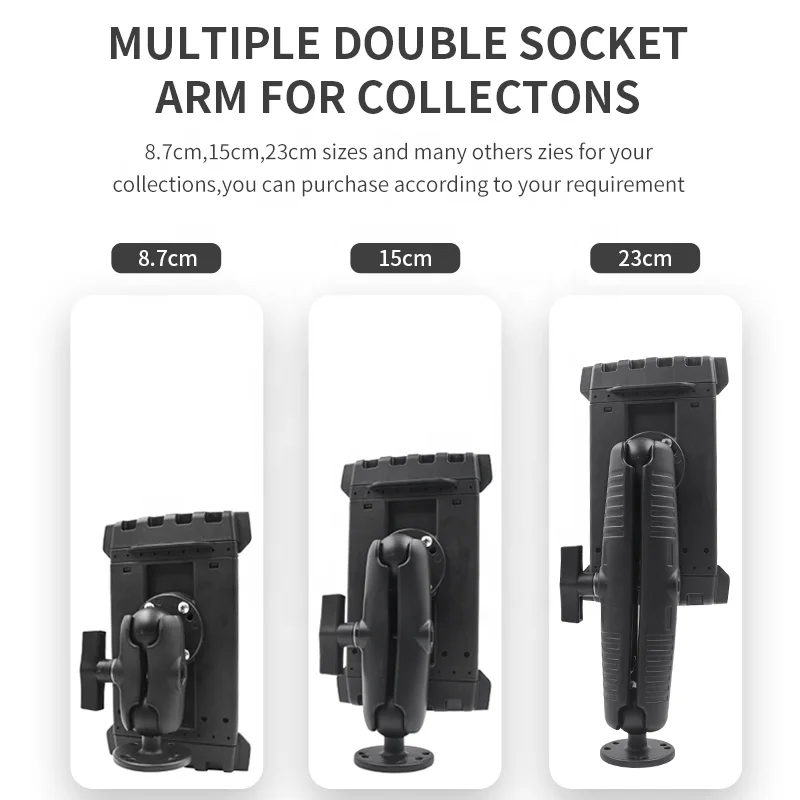 Drill Down Tablet Holder Mount with Short/Medium/Long Double socket Arm for SAMSUNG galaxy Tab Active pro and more