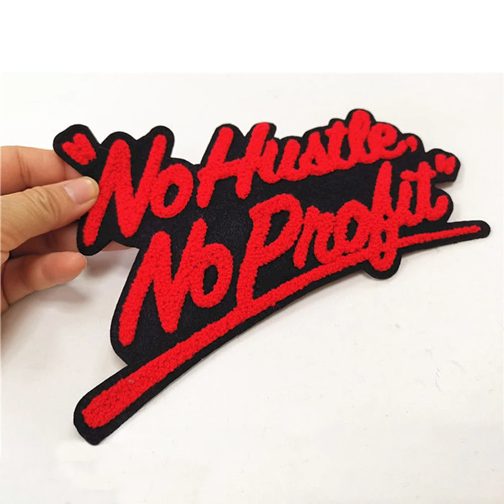 2024 Hot selling custom patches wholesale number-letter chenille patch iron on embroidery towel chenille letter patch for cloth